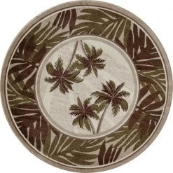 Art Carpet 841864131369 5 ft. Palm Coast Collection Frond Woven Round Area Rug; Beige