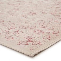 Jaipur Living RUG142065 2 ft. 6 in. x 8 ft. Fables Regal Damask Power Loomed Transitional Runner Rug; Ivory & Pink