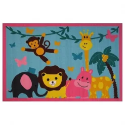 Dwellingdesigns 39 x 58 in. Fun Time-Jungle Party Kids Rugs