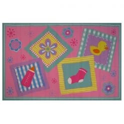 Dwellingdesigns 39 x 58 in. Fun Time-Rockabye Baby Kids Rugs