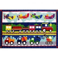 Fun Rug FT-11 1929 19 x 29 in. Fun Time-Trans America Pile Childrens Area Rug