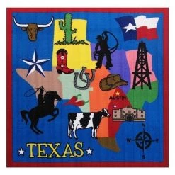 Fun Rug FT-168 5151 51 x 51 in. Fun Time Texas Kids Rugs