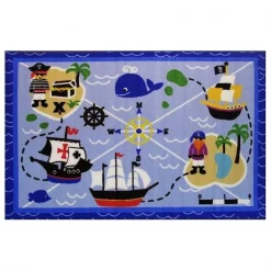 Fun Rug FT-160 1929 19 x 29 in. Fun Time Buried Treasures Kids Rugs