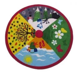 Fun Rug FTS-018 39RD 39 in. Round Fun Time Shape Four Seasons Kids Rugs