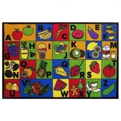 Fun Rug FT-145 3958 39 x 58 in. Fun Time ABC Food Kids Rugs