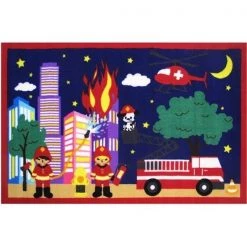 Fun Rug FT-75 3958 39 x 58 in. Fun Time-Fire Fire Medium Pile Childrens Area Rug