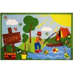 Fun Rug FT-15 3958 39 x 58 in. Fun Time - Gone Fishing Medium Pile Childrens Area Rug - Multicolor