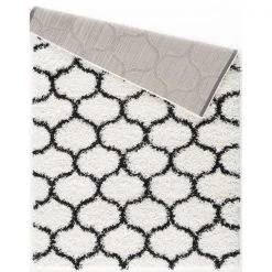 L Baiet BW336W26 Desiree Shag Rug; White - 2 x 6 ft.