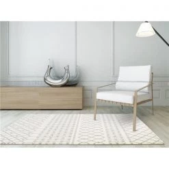 L Baiet LP106W26 Hannah Boho Rug; White - 2 x 6 ft.