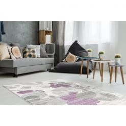 L Baiet LP964G26 Amy Floral Rug; Grey - 2 x 6 ft.