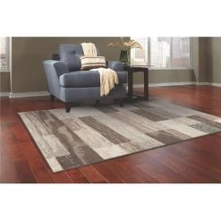 L Baiet MN306U46 Serena Striped Rug; Brown - 4 x 6 ft.