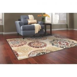 L Baiet RS412R46 Brielle Mid-Century Rug; Red - 4 x 6 ft.