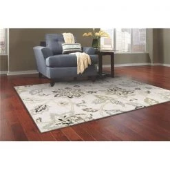 L Baiet DN629S46 Maya Floral Rug; Green - 4 x 6 ft.