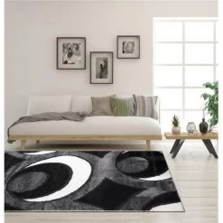 L Baiet SD824G57 5 x 7 ft. Ruby Shag Area Rug; Grey
