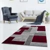 Lbaiet SL973R81 Red Verena Geometric 8 x 10 ft. Rectangle Area Rug; Red & Gray