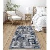 Lbaiet SL425B26 Blue Emberly Geometric 2 x 6 ft. Runner Rug; Blue; Gray & White -Rugs&Mats Official Shop Unbeatablesale20Inc LBET550xx650xx1b9d10