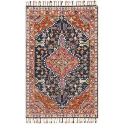Loloi Rugs ZHARZR-01NVML160S 1 ft. 6 in. x 1 ft. 6 in. Zharah Woolen Rug; Navy & Multi