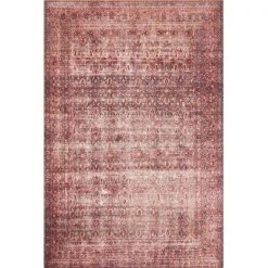 Loloi Rugs LORELQ-05EGCS2339 2 ft. 3 in. x 3 ft. 9 in. Loren Hand Knotted Rug; Eggplant & Crimson