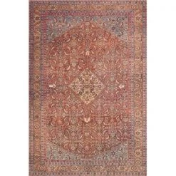 Loloi Rugs LORELQ-06REML3656 3 ft. 6 in. x 5 ft. 6 in. Loren Hand Knotted Rug; Red & Multi