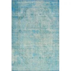 Loloi Rugs LORELQ-08AQ003656 3 ft. 6 in. x 5 ft. 6 in. Loren Hand Knotted Rug; Aqua