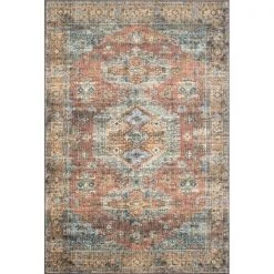 Loloi Rugs SKYESKY-07TCSC3656 3 ft. 6 in. x 5 ft. 6 in. Skye Area Rug - Terracotta & Sky