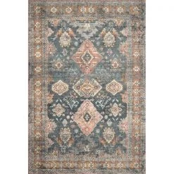 Loloi Rugs SKYESKY-10SURU2339 2 ft. 3 in. x 3 ft. 9 in. Skye Area Rug - Sea & Rust