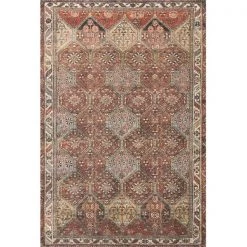 Loloi Rugs LORELQ-16SQML2339 2 ft. 3 in. x 3 ft. 9 in. Loren Traditional Hand-Knotted Rug; Spice & Multicolor