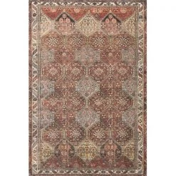 Loloi Rugs LORELQ-16SQML3656 3 ft. 6 in. x 5 ft. 6 in. Loren Traditional Hand-Knotted Rug; Spice & Multicolor