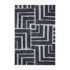 Loloi Rugs HAGEHAG-05BBWH6792 6 ft. 7 in. x 9 ft. 2 in. Hagen Blue & White Contemporary Power Loomed Rug