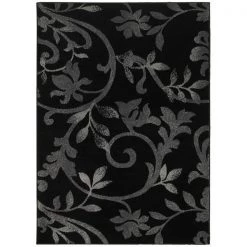 Standalone 7 ft. 9 in. x 9 ft. 5 in. Grace Rectangle Area Rug; Black