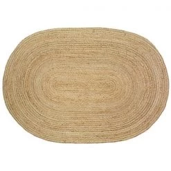 LR Resources NATUR12036NGY79OV 7 ft. 9 in. Natural Jute Oval Area Rug; Natural & Gray