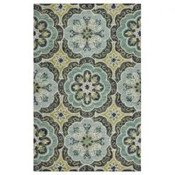 LR Home DAZZL54076GRN5079 Dazzle Fantastic Floret Indoor Area Rug; Green - 5 ft. x 7 ft.9 in.