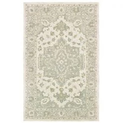 LR Home MODTR81289SGG5079 Modern Traditions Indoor Area Rug; Sea Green & Gray - 5 ft. x 7 ft. 9 in.