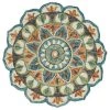 LR Home DAZZL54085TEG40RD Dazzle Floral Medallion Round Indoor Area Rug; Teal & Green - 4 ft. -Rugs&Mats Official Shop Unbeatablesale20Inc LRR3725xx650xx244aa2