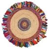 LR Resources NATUR03327MLT36RD Natural Jute Malena Chindi Indoor Round Area Rug - Multi Color -Rugs&Mats Official Shop Unbeatablesale20Inc LRR4109xx650xxca5590