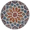 LR Resources KISME81493IVN67RD Mosaic Flower Round Area Rug Ivory & Navy - 6 ft. x 7 in. -Rugs&Mats Official Shop Unbeatablesale20Inc LRR4352xx650xx6bb242