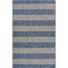 LR Resources CATAL81504NVG5070 Coastal Stripes Rectangle Indoor & Outdoor Area Rug Navy & Gray - 5 x 7 ft.