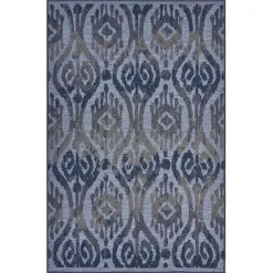 LR Resources RETRE81603PEB7999 Modern Multicolored Ikat Indoor & Outdoor Rug; Multi Color