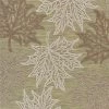 LR Resources RETRE81605GRN5070 Maple Leaf Botanical Indoor & Outdoor Rug; Tan & Green