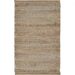 LR Resources NATUR03337SPA2030 Interwoven Area Rug; Spa Blue & Natural