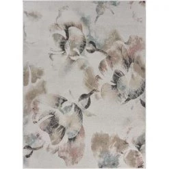 LR Resources MEADO81546WLB7995 7 ft. x 9 in. x 9 ft. x 5 in. Soft Floral Garden Area Rug; Multi Color