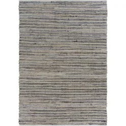 LR Resources VOGUE99133DEB5070 Woven Area Rug; Denim Blue & Cream