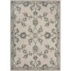 LR Resources VICTO81581IVO7090 7 x 9 ft. Mirroring Floral Bloom Area Rug; Ivory & Light Blue