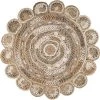 LR Home NATUR12042BHG40RD 4 ft. Daisy Geometric Boutique Jute Round Rug; Multi Color