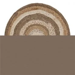 LR Home NATUR12041BHG40RD 4 ft. Concentric Boutique Jute Round Rug; Multi Color