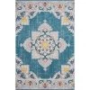 LR Resources ANTIQ81461BLY537A Boho Transitional Medallion Woven Indoor & Outdoor Rectangle Area Rug