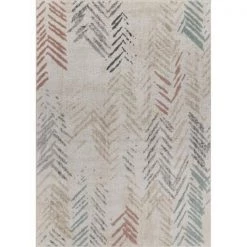 LR Resources DUNEC81661WLB7995 Abstract Arrows Rectangle Area Rug - Multi Color