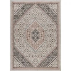 LR Resources DUNEC81667WSA7995 Botanical Traditional Rectangle Area Rug - Ivory & Blush