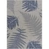 LR Resources SANIB81648NVG5373 Fallen Fern Indoor & Outdoor Rectangle Area Rug; Navy -Rugs&Mats Official Shop Unbeatablesale20Inc LRR5254xx650xx137d1d