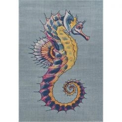 LR Resources OCEAN81675BUC5376 Tropical Seahorse Indoor & Outdoor Rectangle Area Rug - Multi Color